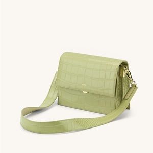 JW PEI MINI FLAP CROSSBODY - SAGE GREEN CROC
